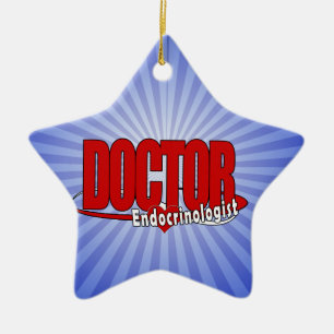 Ornement Étoile En Céramique GRAND DOCTEUR ROUGE endocrinologue de LOGO