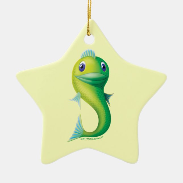 Ornement Étoile En Céramique Grands poissons (Devant)