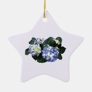 Ornement Étoile En Céramique Grappes d'hortensia violet