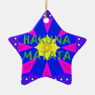 Ornement Étoile En Céramique Hakuna Matata Beautiful Amazing Design Colors