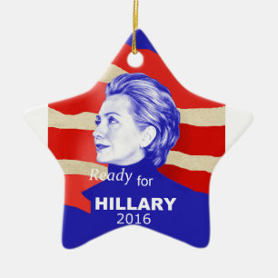 Ornement Étoile En Céramique Hillary Clinton 2016