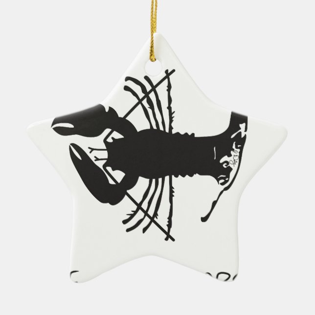 ORNEMENT ÉTOILE EN CÉRAMIQUE HOMARD DE CAPE COD (Devant)