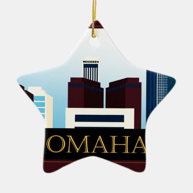 Ornement Étoile En Céramique Horizon d'Omaha (Devant)