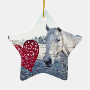 Ornement Étoile En Céramique HORSE coeur Valentine