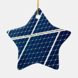 Ornement Étoile En Céramique Image amusante d'un panneau solaire