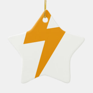 Ornement Étoile En Céramique Impression Énergie Jaune Foudre