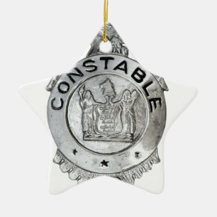 Ornement Étoile En Céramique Insigne d'agent de police