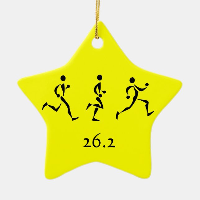 Ornement Étoile En Céramique Inspiration du marathon (Devant)