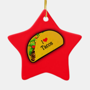 Ornement Étoile En Céramique J'adore les Tacos