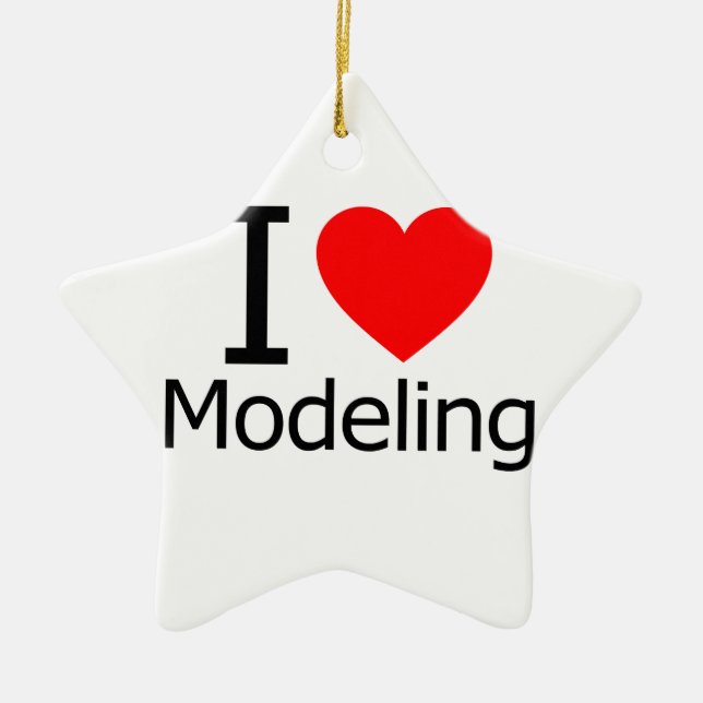 Ornement Étoile En Céramique J'aime la modélisation (Devant)