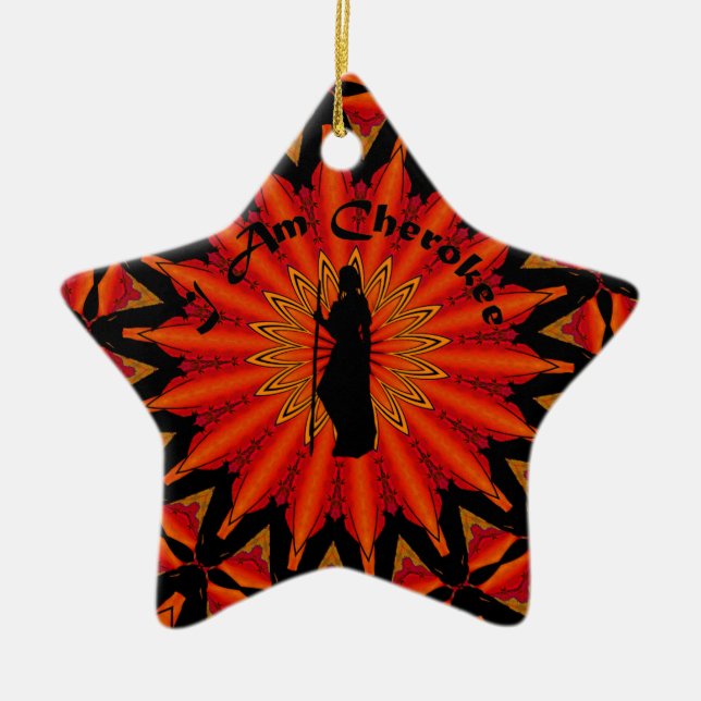 Ornement Étoile En Céramique Je suis cherokee (Devant)