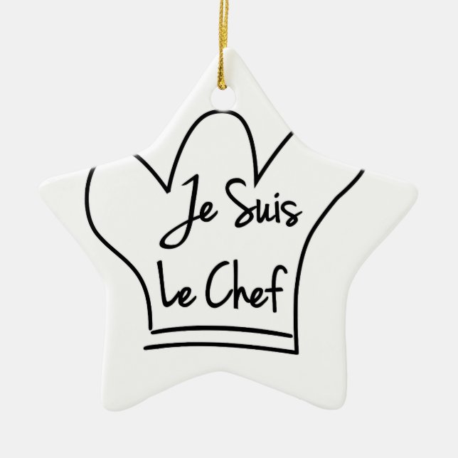 Ornement Étoile En Céramique Je Suis Le Chef (Devant)