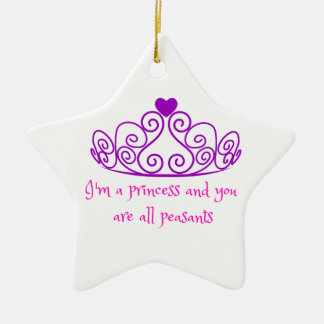Ornement Étoile En Céramique Je suis une princesse - produit girly drôle