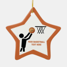 Ornement Étoile En Céramique Joueur de basket-ball avec étoile