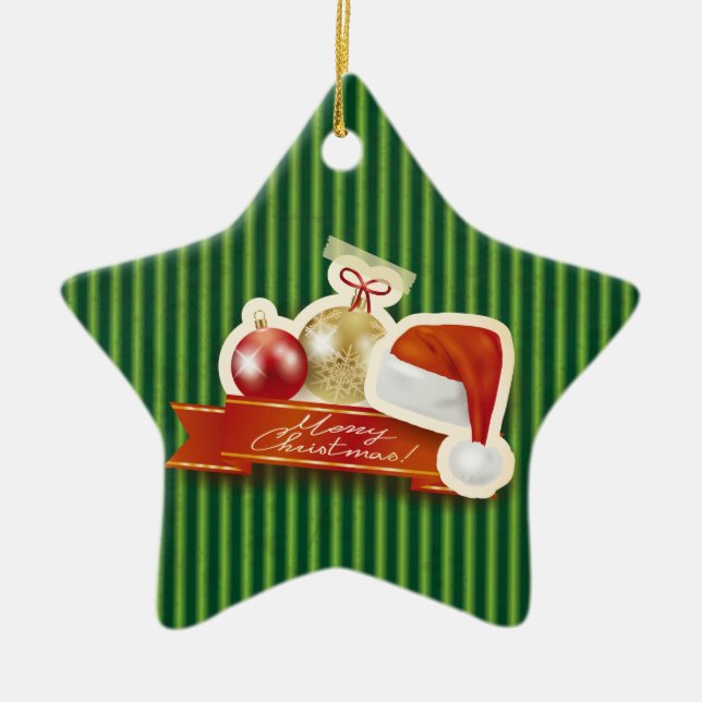 Ornement Étoile En Céramique Joyeux Noël ! (Devant)