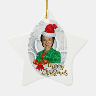 Ornement Étoile En Céramique joyeux Noël Hillary clinton