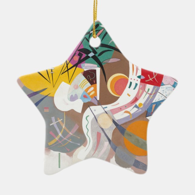 Ornement Étoile En Céramique La courbe dominante de Kandinsky Abstraite (Devant)