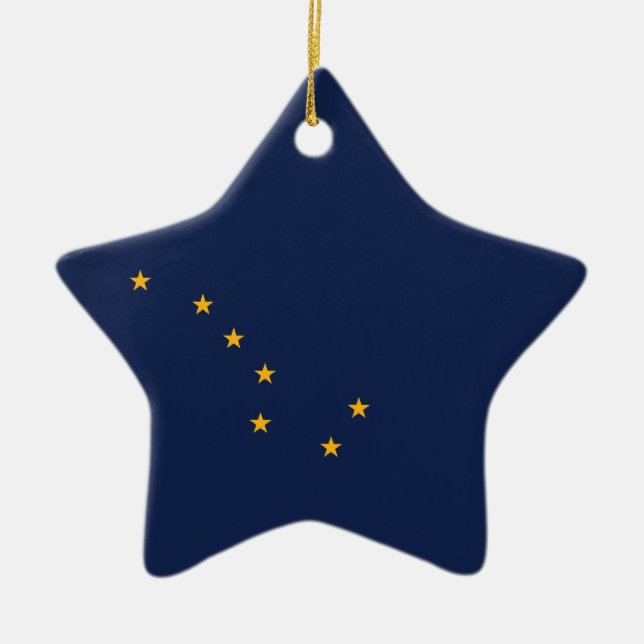 Ornement Étoile En Céramique Le drapeau de l'Alaska (Devant)