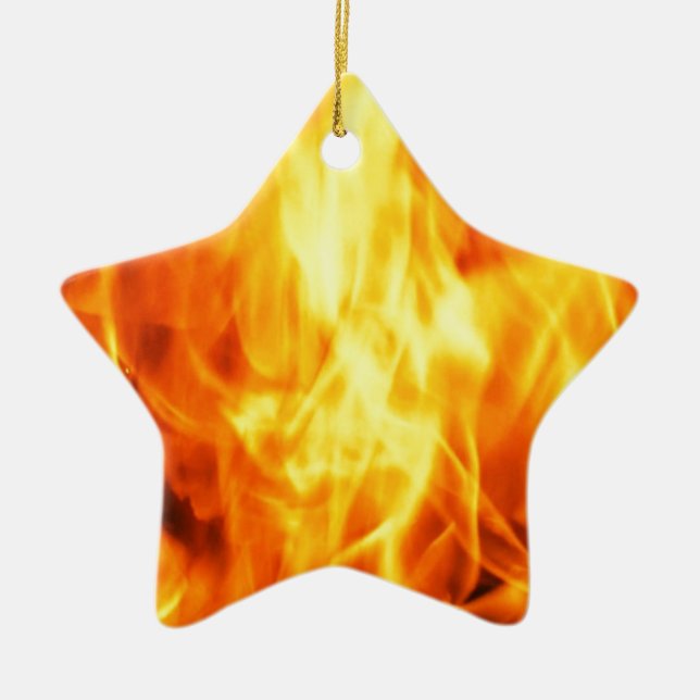 Ornement Étoile En Céramique Le feu brûlant (Devant)