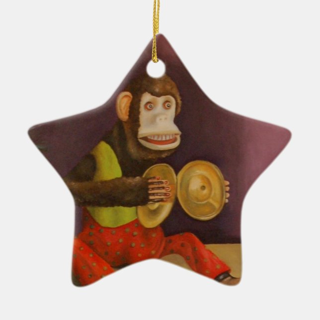 Ornement Étoile En Céramique Le singe voient le singe faire (Devant)