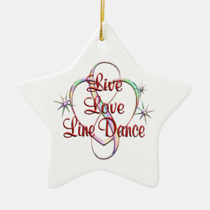 Ornement Étoile En Céramique Ligne danse vivante d'amour