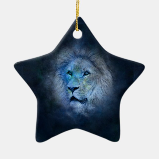Ornement Étoile En Céramique lion leo (Devant)