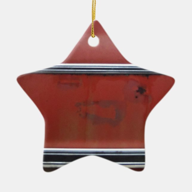 Ornement Étoile En Céramique Maillot en argent rouge Chevy (Devant)