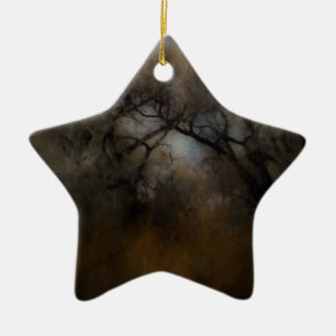 Ornement Étoile En Céramique Misty Cottonwoods