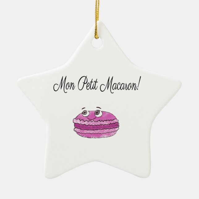 Ornement Étoile En Céramique Mon Petit Macaron (Devant)