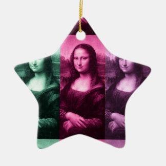 Ornement Étoile En Céramique Mona Lisa Rose vert violet