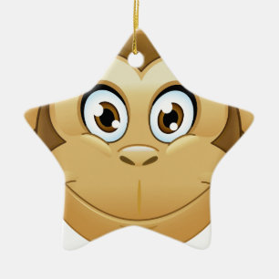 Ornement Étoile En Céramique monkey emoji
