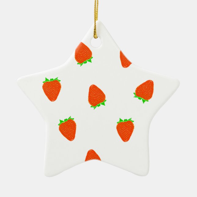 Ornement Étoile En Céramique motif à fraise (Devant)