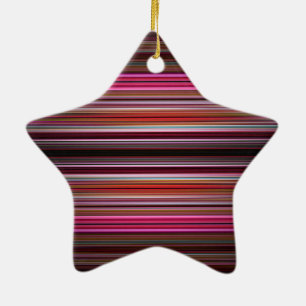 Ornement Étoile En Céramique Motif à rayures rose et violet