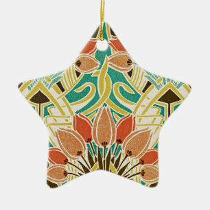 Ornement Étoile En Céramique Motif Art Nouveau #11