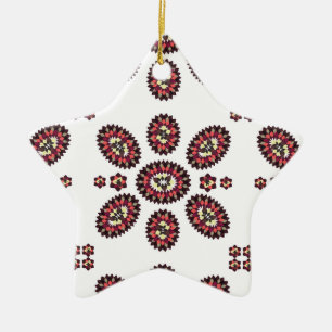 Ornement Étoile En Céramique Motif de fleurs Mandala