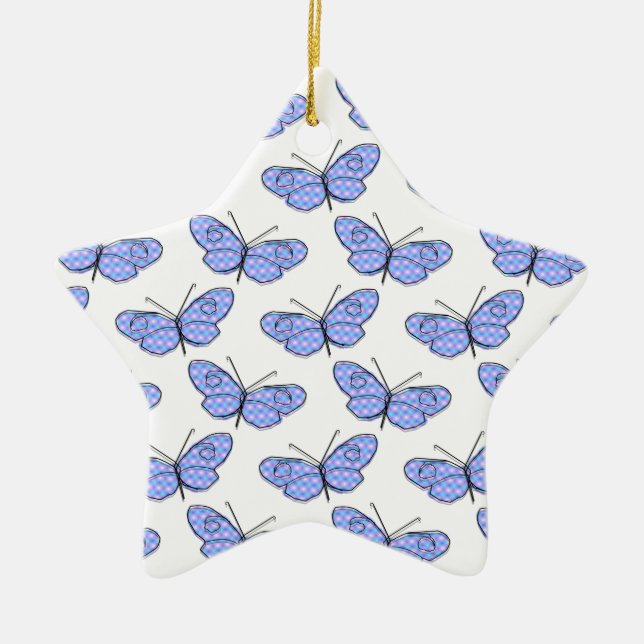 Ornement Étoile En Céramique Motif de papillon cosmique (Devant)