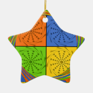 Ornement Étoile En Céramique Motif en tissu égyptien sans couture