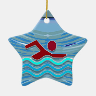 Ornement Étoile En Céramique Natation de la forme physique NVN254 d'exercice de