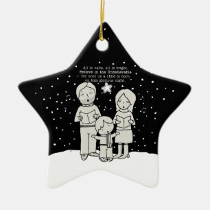 Ornement Étoile En Céramique Noël Caroling