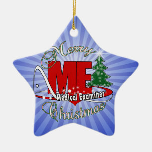 ORNEMENT ÉTOILE EN CÉRAMIQUE NOËL DE LOGO JE MÉDECIN EXAMINATEUR