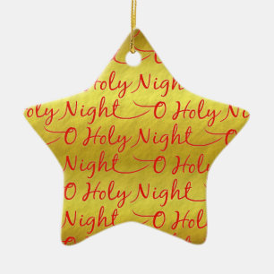 Ornement Étoile En Céramique Noël saint de nuit de feuille d'or