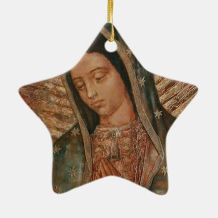 Ornement Étoile En Céramique notre dame de guadalupe