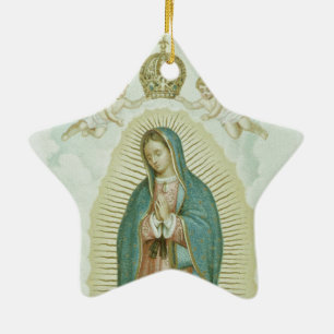 Ornement Étoile En Céramique Notre Dame de la Guadalupe