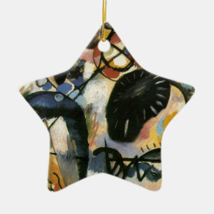 Ornement Étoile En Céramique Oeuvre Abstraite de Kandinsky Black Spot