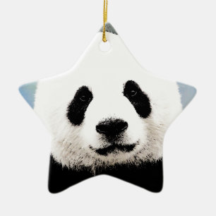 Ornement Étoile En Céramique Panda