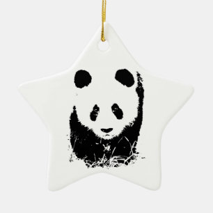 Ornement Étoile En Céramique Panda