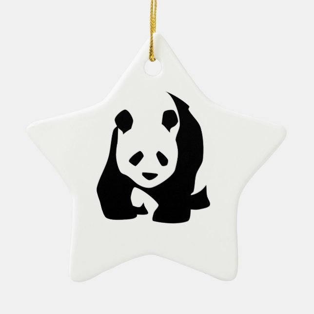 Ornement Étoile En Céramique Panda (Devant)