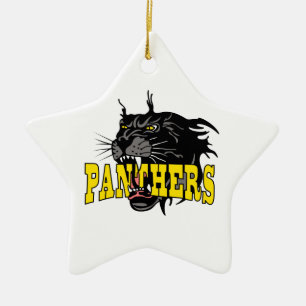 ORNEMENT ÉTOILE EN CÉRAMIQUE PANTHERS MASCOT
