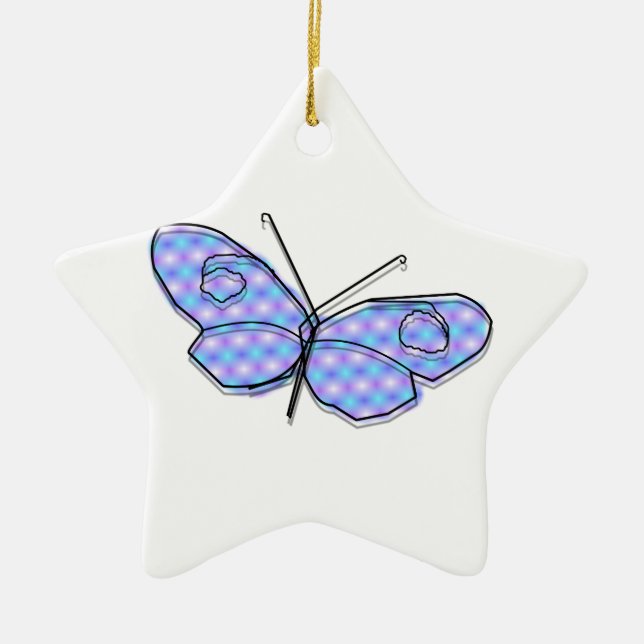 Ornement Étoile En Céramique Papillon cosmique (Devant)