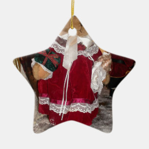 Ornement Étoile En Céramique Patinage de Noël Collection d'ours en peluche.